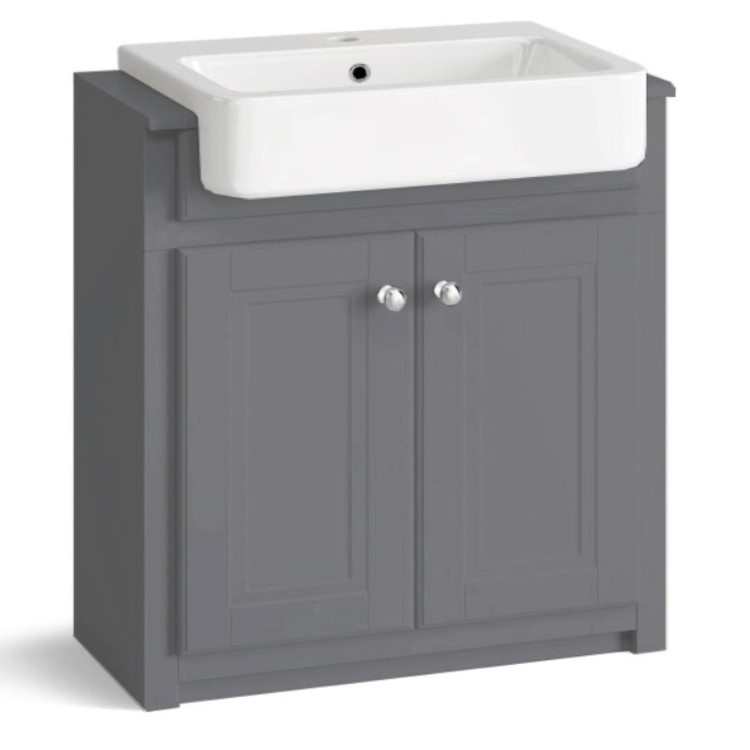 667mm Grey Freestanding Vanity Unit with Basin - Westbury