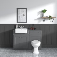 Toilet and Basin Combination Unit - 2 Door - Grey - Traditional- Westbury