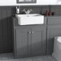 Toilet and Basin Combination Unit - 2 Door - Grey - Traditional- Westbury