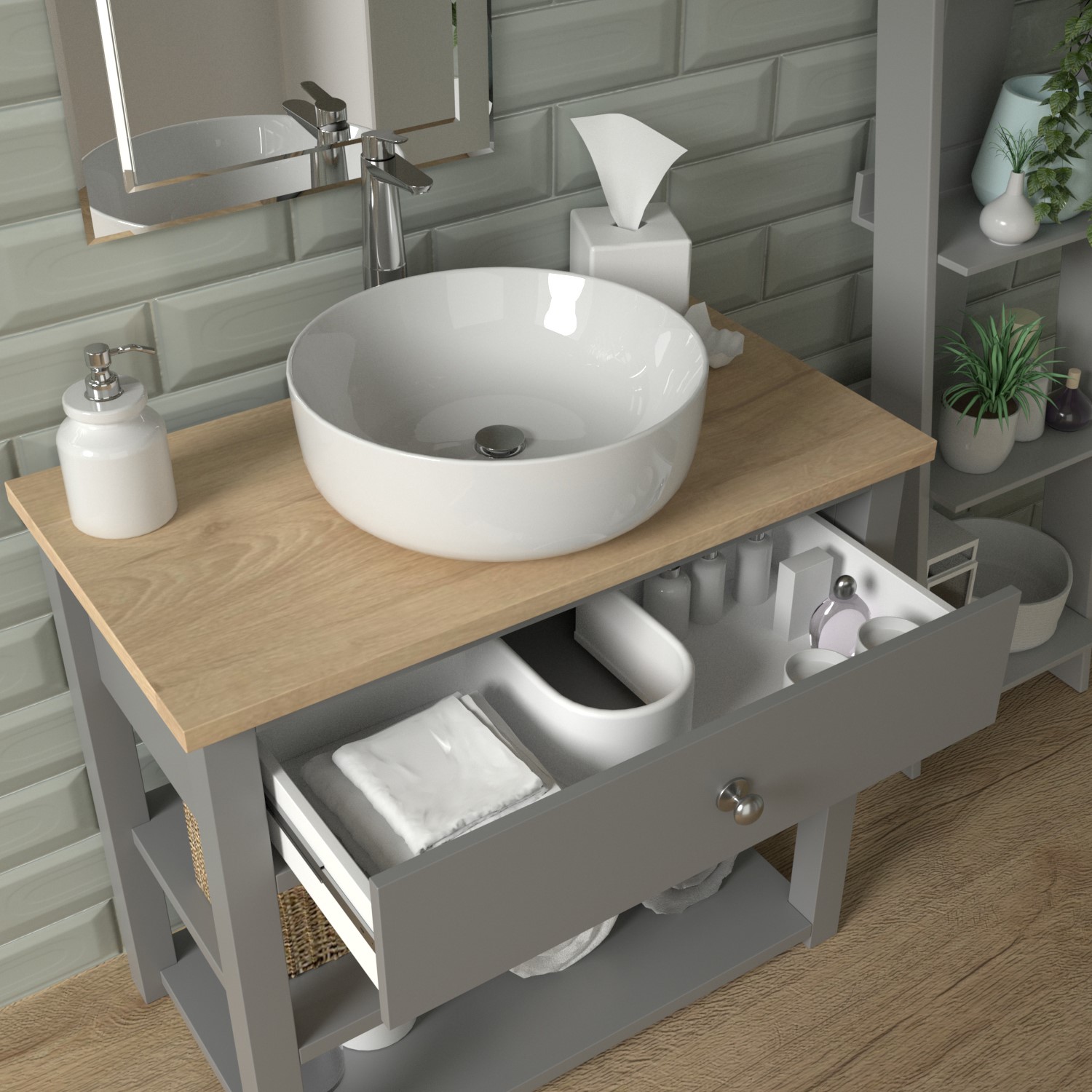 840mm Open Storage Vanity Unit With Arabella Countertop Basin Whitby Appliances Direct 840mm Open Storage Vanity Unit With, Table Top Sink Vanity Unit