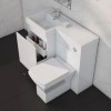 GRADE A1 -  White Basin Vanity Unit and Toilet Unit - Agora