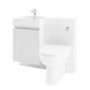 900mm White Toilet and Sink Unit Left Hand with Round Toilet - Agora