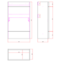 900mm White Toilet and Sink Unit Left Hand with Round Toilet - Agora