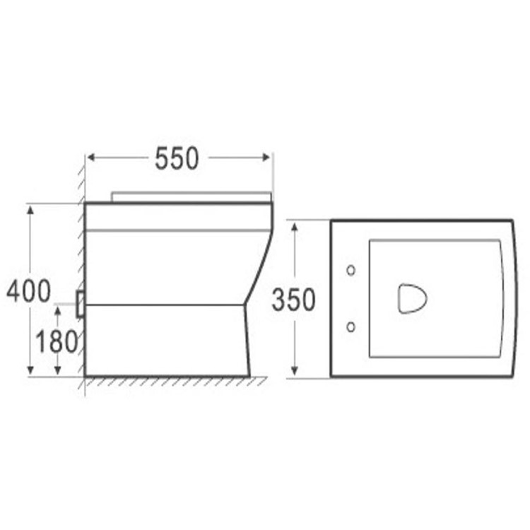 900mm White Toilet and Sink Unit Right Hand with Square Toilet- Agora