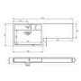 1200mm  White Toilet and Sink Unit Left Hand with Square Toilet - Agora