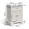 610mm White Freestanding Vanity Unit with Basin - Burford