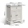 610mm White Freestanding Vanity Unit with Basin - Burford