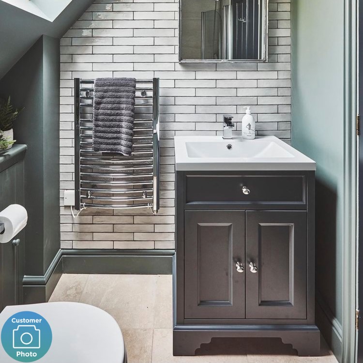 610mm Grey Freestanding Vanity Unit with Basin - Burford