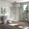 600mm Grey Freestanding Vanity Unit with Basin and Chrome Handles - Ashford