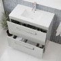 800mm Grey Freestanding Vanity Unit with Basin and Chrome Handles - Ashford