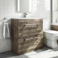 800mm Wood Effect Freestanding Vanity Unit with Basin - Ashford