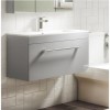 800mm Grey Wall Hung Vanity Unit with Basin and Chrome Handles - Ashford