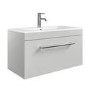 800mm Grey Wall Hung Vanity Unit with Basin and Chrome Handles - Ashford
