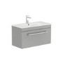 800mm Grey Wall Hung Vanity Unit with Basin and Chrome Handles - Ashford
