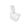 1100mm White Toilet and Sink Unit Left Hand with Round Toilet and Black Fittings - Bali