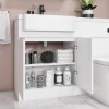 1100mm White Toilet and Sink Unit Left Hand with Round Toilet and Child Step - Bali