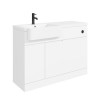 1100mm White Toilet and Sink Unit Left Hand with Round Toilet and Child Step - Bali