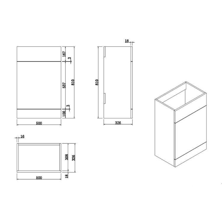 1100mm White Toilet and Sink Unit Right Hand with Round Toilet and Child Step - Bali
