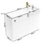 1100mm White Toilet and Sink Unit Right Hand with Round Toilet and Brass Fittings - Bali
