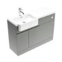 1100mm Grey Left Hand Toilet and Sink Unit with Chrome Fittings - Unit & Basin Only - Bali