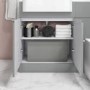 1100mm Grey Toilet and Sink Unit Left Hand with Round Toilet and Child Step - Bali