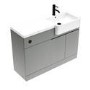 1100mm Grey Right Hand Toilet and Sink Unit with Black Fittings - Unit & Basin Only - Bali