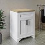 600mm White Freestanding Countertop Vanity Unit - Camden