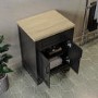 600mm Black Freestanding Countertop Vanity Unit - Camden