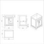 600mm Black Freestanding Countertop Vanity Unit - Camden