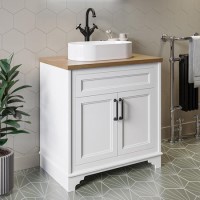 800mm White Freestanding Countertop Vanity Unit with Basin - Camden 800mm White Freestanding Countertop Vanity Unit with Basin - Camden