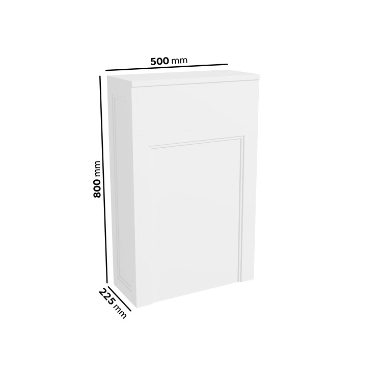 500mm White Back to Wall Unit with Traditional Toilet - Camden
