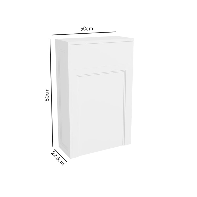 500mm White Back to Wall Unit with Square Toilet - Camden