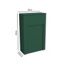 500mm Green Back to Wall Unit with Square Toilet - Camden