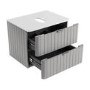 600mm Grey Wall Hung Countertop Vanity Unit with Chrome Handles -Empire