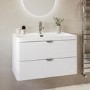 800mm White Wall Hung Vanity Unit with Basin and Chrome Handles - Empire