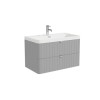 800mm Grey Wall Hung Vanity Unit with Basin and Chrome Handles - Empire