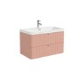 800mm Pink Wall Hung Vanity Unit with Basin and Chrome Handles - Empire