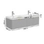 1200mm Grey Wall Hung Double Vanity Unit with Basins and Brass Handles - Empire