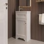 400mm White Freestanding Cloakroom Vanity Unit with Basin - Baxenden