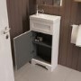 400mm White Freestanding Cloakroom Vanity Unit with Basin - Baxenden