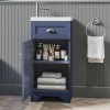 Baxenden Cloakroom Toilet Suite with Blue Floorstanding Vanity Unit and Basin