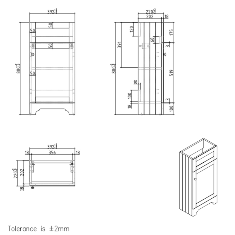 Baxenden Cloakroom Toilet Suite with Blue Floorstanding Vanity Unit and Basin