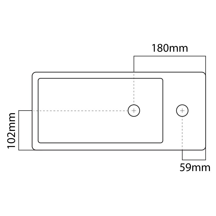 Cloakroom Matt Wall Hung Basin Right Hand and Waste 405mm - Detroit