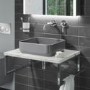 Grey Square Countertop Basin and Waste 360mm - Augusta