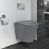 Verona Matt Grey Rimless Wall Hung Toilet and Countertop Basin Suite with White Vanity Shelf