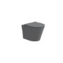 Verona Matt Grey Rimless Wall Hung Toilet and Countertop Basin Suite with White Vanity Shelf