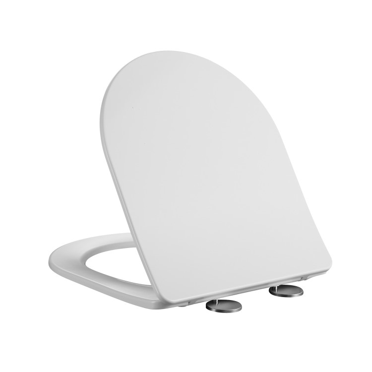 Matt White Wall Hung Rimless Short Projection Toilet with Soft Close Seat – Verona