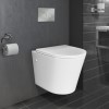 Verona Matt White Rimless Wall Hung Toilet and Countertop Basin &amp; Shelf Suite 