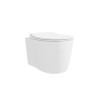 Matt White Wall Hung Rimless Toilet with Soft Close Seat Chrome Pneumatic Flush Plate 820mm Frame &amp; Cistern - Verona