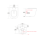 Matt White Wall Hung Rimless Toilet with Soft Close Seat, Brushed Brass Pneumatic Flush Plate, 820mm Frame & Cistern – Verona